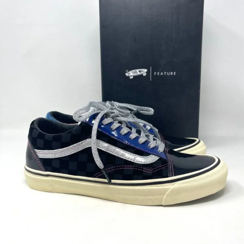Vans Og Old Skool Lx Black Skateboarding Women Velvet Patent Leather VN0A38FW03E